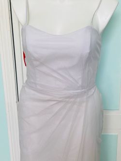 Style 8630 Alfred Angelo Gray Size 12 Plus Size Floor Length Spaghetti Strap A-line Dress on Queenly