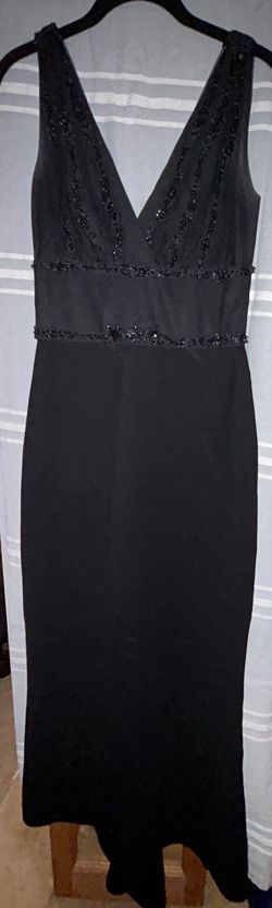 Style -1 Badgley Mischka Black Size 0 Short Height Floor Length Free Shipping Pageant Train Dress on Queenly