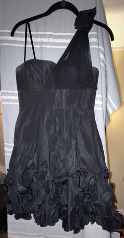 Style -1 BCBG Black Size 2 Homecoming One Shoulder Sheer Cocktail Dress on Queenly