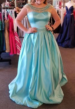 Style -1 Aspeed U.S.A Blue Size 12 Teal Ball gown on Queenly