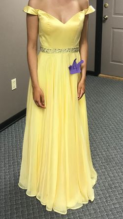 Style -1 Sherri Hill Yellow Size 0 Prom Straight Dress on Queenly