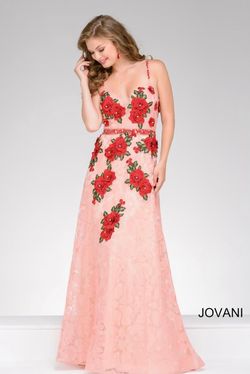 Style -1 Jovani Multicolor Size 0 Sorority Formal A-line Embroidery Straight Dress on Queenly
