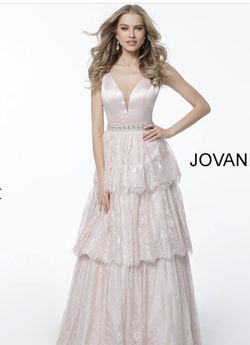 Style -1 Jovani Pink Size 4 Sorority Formal A-line Embroidery Ball gown on Queenly