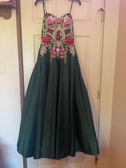 Style -1 Blondie Nites Dark Green Size 4 Strapless Floor Length Pageant Ball gown on Queenly