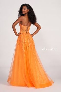 Style EW34036 Ellie Wilde By Mon Cheri Orange Size 20 Floor Length Tall Height A-line Dress on Queenly
