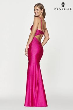 Style S10630 Faviana Hot Pink Size 0 Floor Length Tall Height Barbiecore Mermaid Dress on Queenly