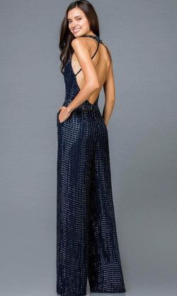 Style 48941 Scala Blue Size 10 Tall Height Jumpsuit Dress on Queenly