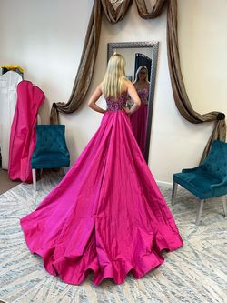 Style -1 Jovani Pink Size 4 Sorority Formal Beaded Top Pageant Ball gown on Queenly