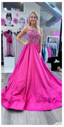 Style -1 Jovani Pink Size 4 Barbiecore Tall Height Beaded Top Quinceanera Ball gown on Queenly