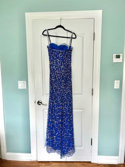 Style -1 Blue Size 4 Straight Dress on Queenly