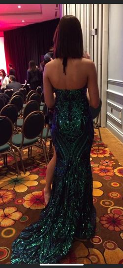 Fernando Wong Green Size 2 Jewelled Sequined Floor Length Mermaid Dress on Queenly
