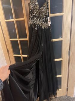 GB Black Size 2 Floor Length Train Pageant Side Slit Ball gown on Queenly