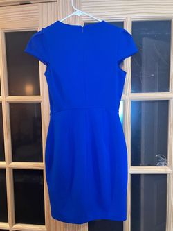 Express Blue Size 2 Appearance Casual Plunge Cocktail A-line Dress on Queenly
