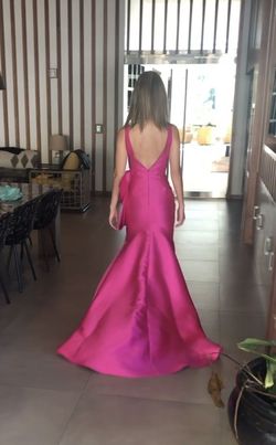 Style -1 Jovani Hot Pink Size 2 Floor Length Prom Mermaid Dress on Queenly