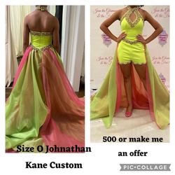 Style -1 Johnathan Kayne Green Size 0 Custom Floor Length Jumpsuit Dress on Queenly