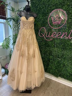 Style -1 Dancing Queen Nude Size 8 50 Off Quinceanera Ball gown on Queenly