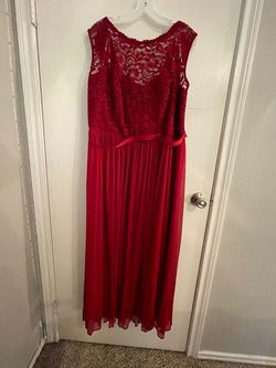 Style -1 David's Bridal Red Size 22 50 Off Plus Size Prom Side slit Dress on Queenly