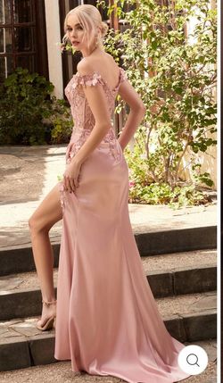 Style -1 Cinderella Divine Pink Size 12 Black Tie Free Shipping Side slit Dress on Queenly