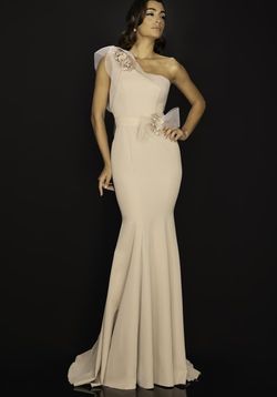 Style 2011E2092 Terani Couture Nude Size 12 Floor Length Pageant Plus Size Straight Dress on Queenly