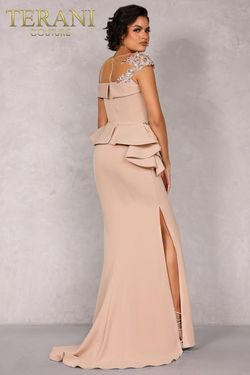Style 2111M5260 Terani Couture Pink Size 8 Pageant Floor Length Side slit Dress on Queenly
