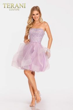 Style 231P0590 Terani Couture Purple Size 0 Prom Tall Height Lavender Ball gown on Queenly