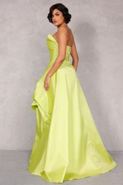 Style 2111P4272 Terani Couture Green Size 2 Floor Length Tall Height Prom Side slit Dress on Queenly
