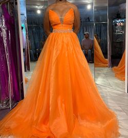Style -1 Orange Size 2 Ball gown on Queenly