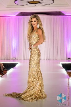 Debbie Carroll  Gold Size 4 Tall Height Sheer Mermaid Dress on Queenly