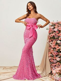 Style FSWD0645 Faeriesty Pink Size 4 Floor Length Polyester Tall Height Mermaid Dress on Queenly