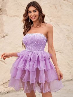 Style FSWD8092 Faeriesty Purple Size 0 Jersey Tall Height Violet Cocktail Dress on Queenly