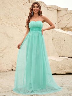 Style FSWD1093 Faeriesty Green Size 0 Sheer Tall Height Floor Length A-line Dress on Queenly