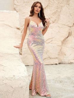 Style FSWD1272 Faeriesty Gold Size 0 Sequined Jersey Polyester Mermaid Dress on Queenly