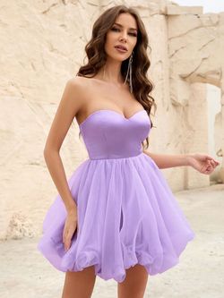 Style FSWD1104 Faeriesty Purple Size 0 Tall Height Jersey Sheer Cocktail Dress on Queenly