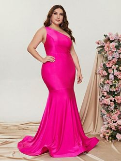 Style FSWD0773P Faeriesty Hot Pink Size 20 Satin Plus Size Mermaid Dress on Queenly
