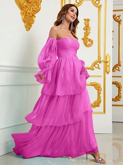 Style FSWD1092 Faeriesty Purple Size 4 Sheer Straight Dress on Queenly