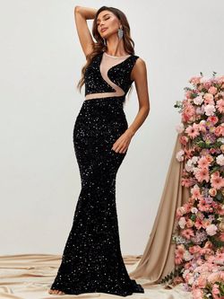 Style FSWD0919 Faeriesty Black Size 0 Fswd0919 Sequined Mermaid Dress on Queenly