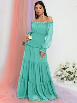 Style FSWD0963 Faeriesty Green Size 0 Floor Length Polyester A-line Dress on Queenly