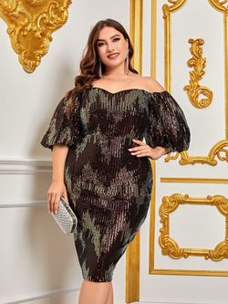Style FSWD0797P Faeriesty Black Size 20 Plus Size Tall Height Polyester Cocktail Dress on Queenly