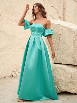 Style FSWD0793 Faeriesty Green Size 8 Satin Straight Dress on Queenly