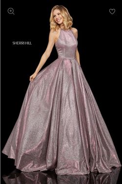 Style 52964 Sherri Hill Silver Size 10 50 Off Prom Ball gown on Queenly