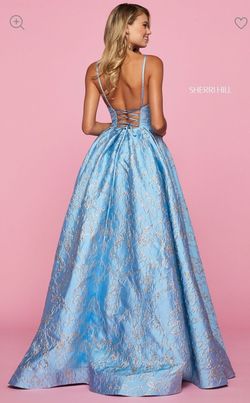 Style -1 Sherri Hill Blue Size 6 Prom Ball gown on Queenly