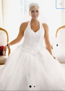 Style -1 David's Bridal White Size 26 Free Shipping Ball gown on Queenly