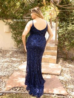 Style 14001 Primavera Blue Size 18 Tall Height Pageant Floor Length Straight Dress on Queenly