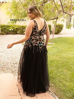 Style 14006 Primavera Black Size 24 14006 Pageant Floor Length A-line Dress on Queenly