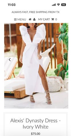 Style -1 White Size 4 Side slit Dress on Queenly