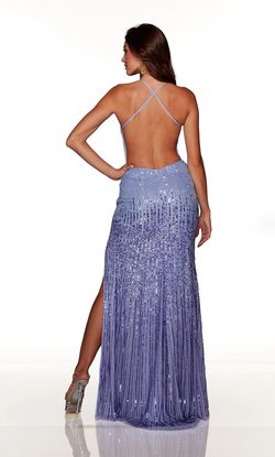 Style 61356 Alyce Paris Blue Size 2 Tall Height Ombre Side slit Dress on Queenly
