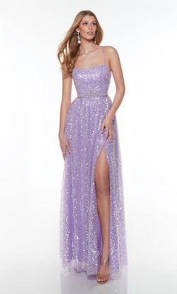 Style 61242 Alyce Paris Purple Size 4 Lavender 61242 Floor Length A-line Dress on Queenly