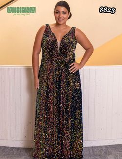 Style 8823 Athena Prom Black Size 28 Floor Length Tall Height Navy Military A-line Dress on Queenly