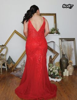 Style 8087 Athena Prom Red Size 18 Plus Size 8087 Floor Length Mermaid Dress on Queenly