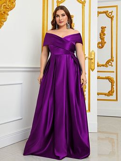 Style FSWD0861P Faeriesty Purple Size 24 Floor Length Fswd0861p Polyester Silk A-line Dress on Queenly